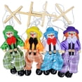 thumbnail image 4 of Colorido Pull String Puppet Payaso Marioneta de madera Juguetes artesanales Actividad conjunta Muñeca Niños Regalos para niños Color aleatorio Methold  WJ3532-00B, 4 of 7