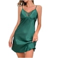 thumbnail image 2 of Camisón corto de seda helada para mujer, lencería, ropa interior, bata, vestido de dormir, 2 of 7