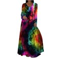 thumbnail image 1 of Robes d'Automne for Women Tendance Imprimé Col Rond Manches Longues Robe Décontractée Coupe Ample Fluide Maxi Robes Longues, 1 of 7