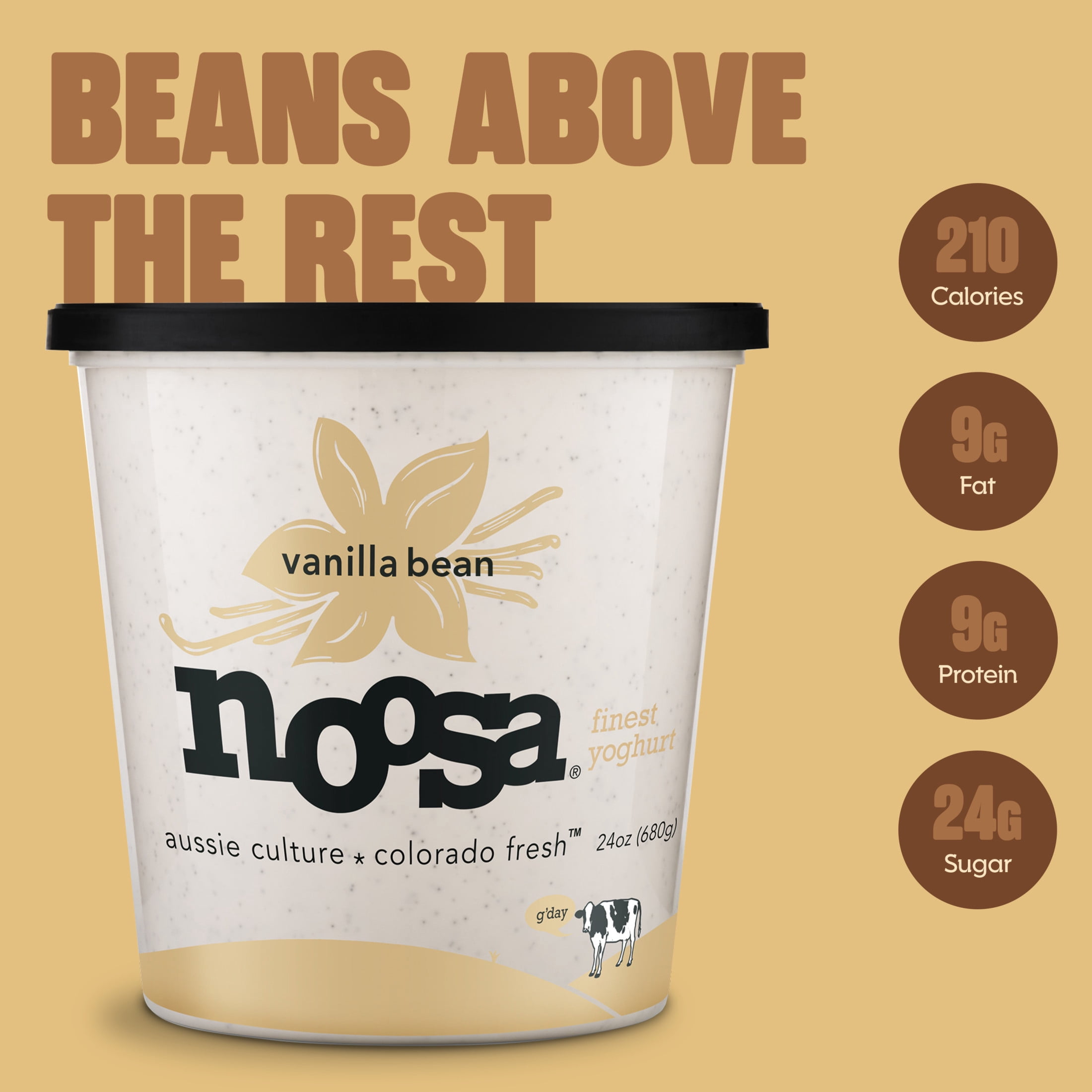 Noosa Yoghurt, Whole Milk Yogurt, Velvety Smooth & Creamy, Vanilla, Multiserve Tub 24 oz