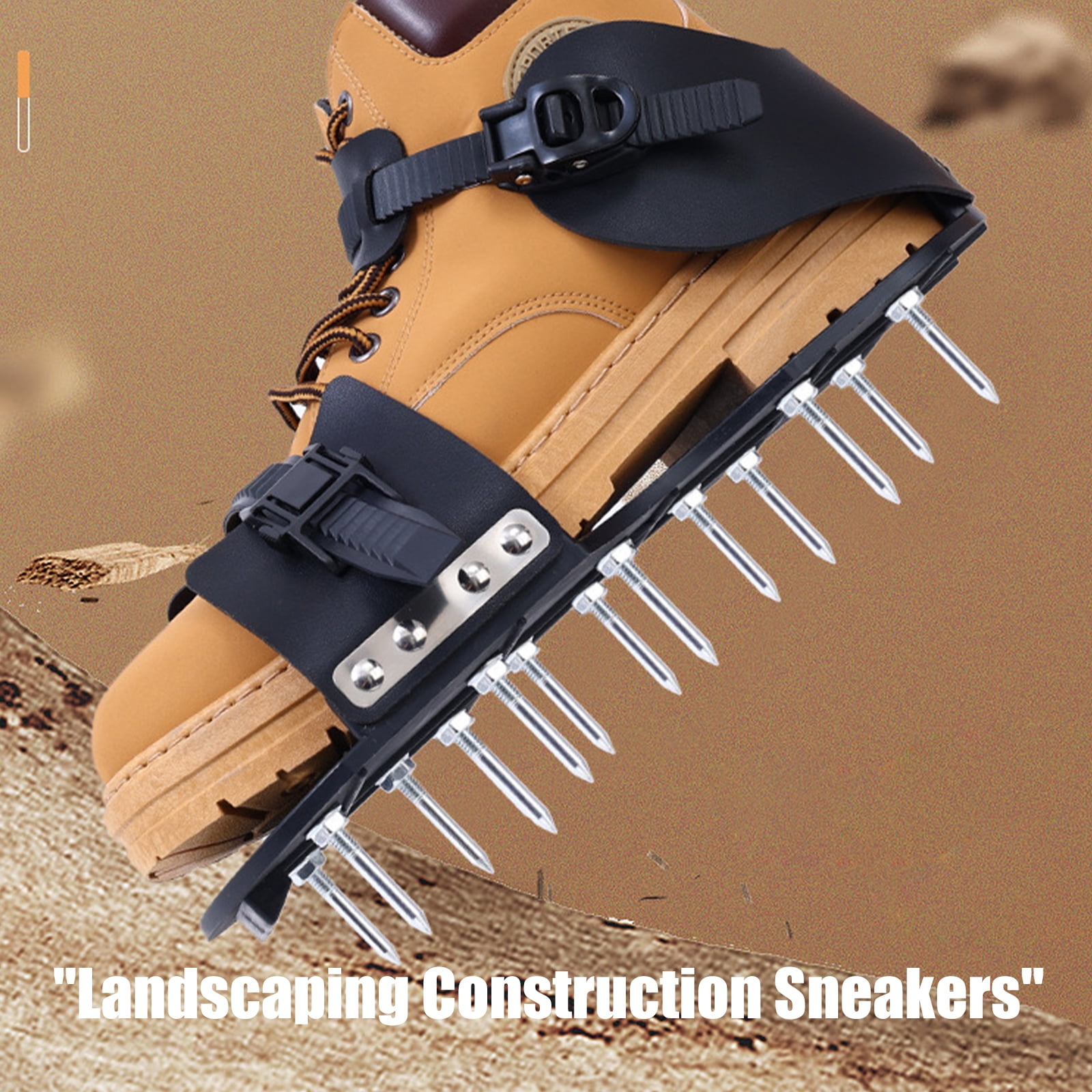 2 in 1 Nylon Aerator Shoes Aerating Footwear For Lawns Care And Epoxy Floor Projects 13 Spikes Penetrate Hard Soil