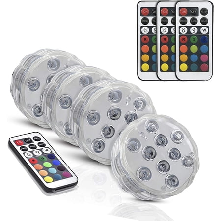 Submersible LED Light, Underwater LED Lights with Remote Battery ...