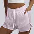 thumbnail image 2 of XPMWRP Women's 2-in-1 Running Shorts with Mesh Liner Quick Dry High Waist Athletic Workout Shorts Breathable Gym Shorts with Pockets Pink L, 2 of 9