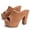 Brown, variant on Women's Peep Toe Platform Chunky High Heel Mule Sandals Slip On Wedge Slides Sandals Comfortable Dress Sandals