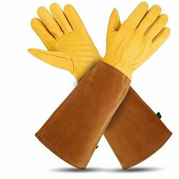 Gardening Gloves - 1Paris Small Rose Pruning Gloves, Thorn and Cut Resistant Gardening Gloves, Full Leather Garden Gloves