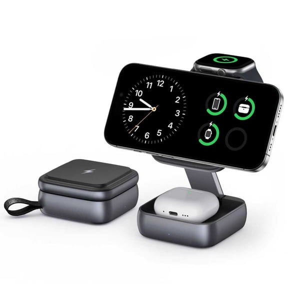 3 in 1 Foldable Travel Wireless Charging Station for iphone, for iwatch and for airpods
