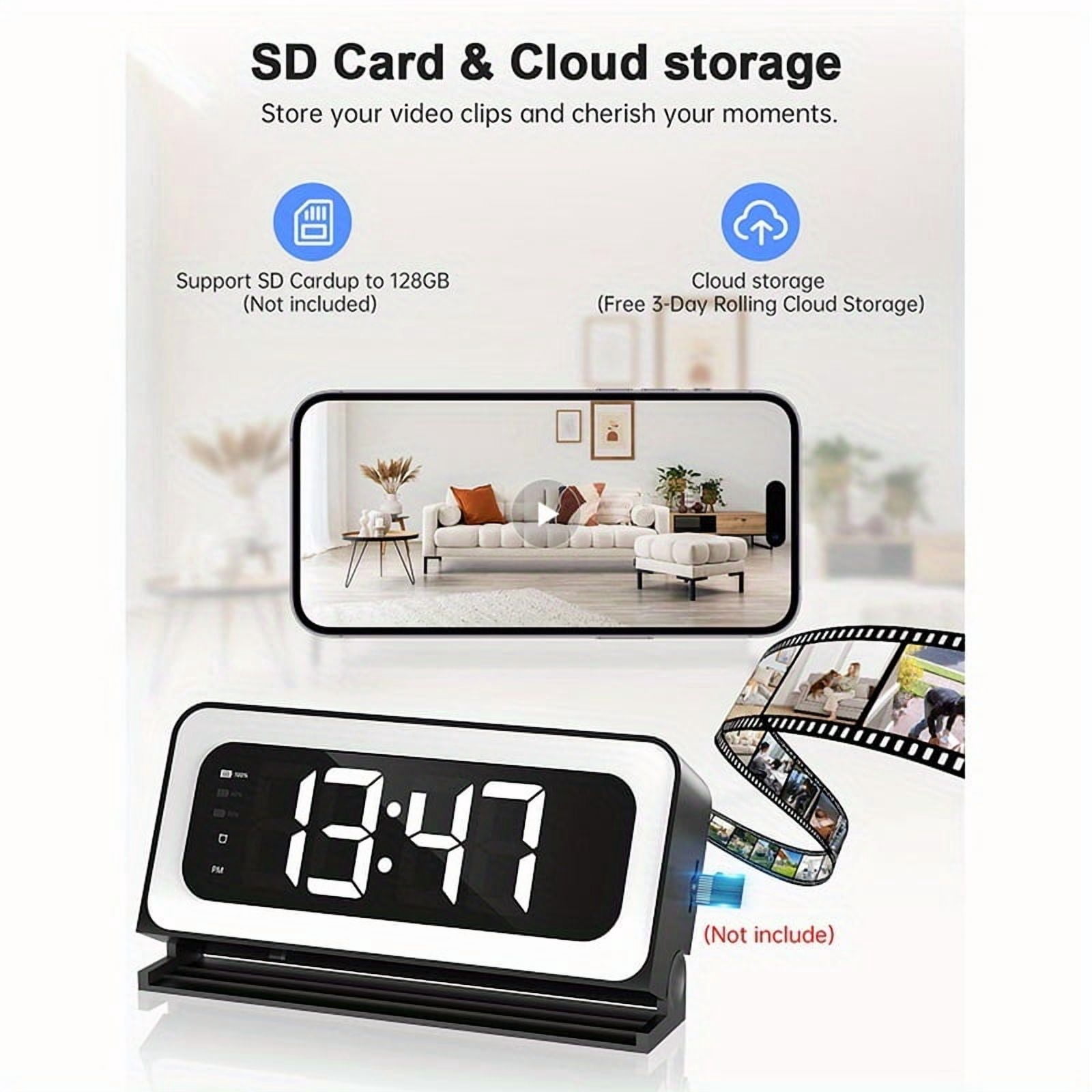 2K WiFi Clock Camera for Home, 5G&2.4Ghz Wireless Indoor Security Nanny Cam for Baby Monitor, Dog Camera with Motion Detection, Full Color Night Vision, Two-Way Talk