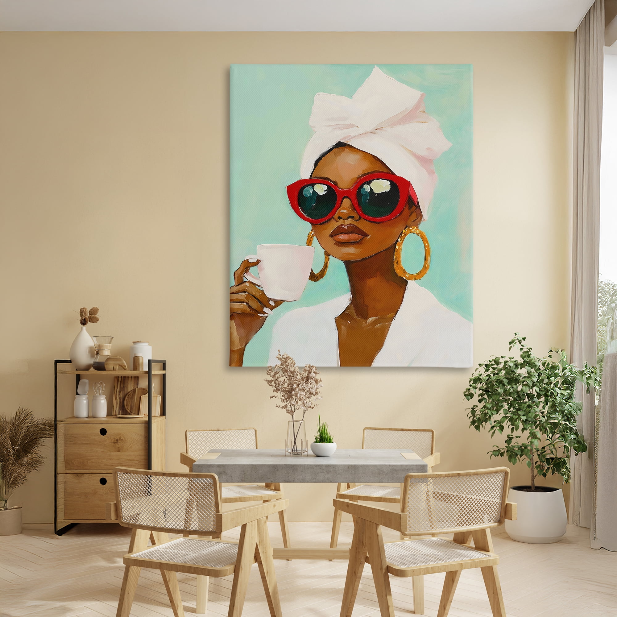 Stupell Industries Coffee Lover in Red Sunglasses Canvas Wall Art, design by The Prints Vibe