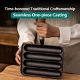 thumbnail image 4 of Cast Iron Sausage Grill Pan Non-Stick Baking Tray with Anti-Scald Wooden Handle Household Hot Dog Grill Pan, 4 of 10