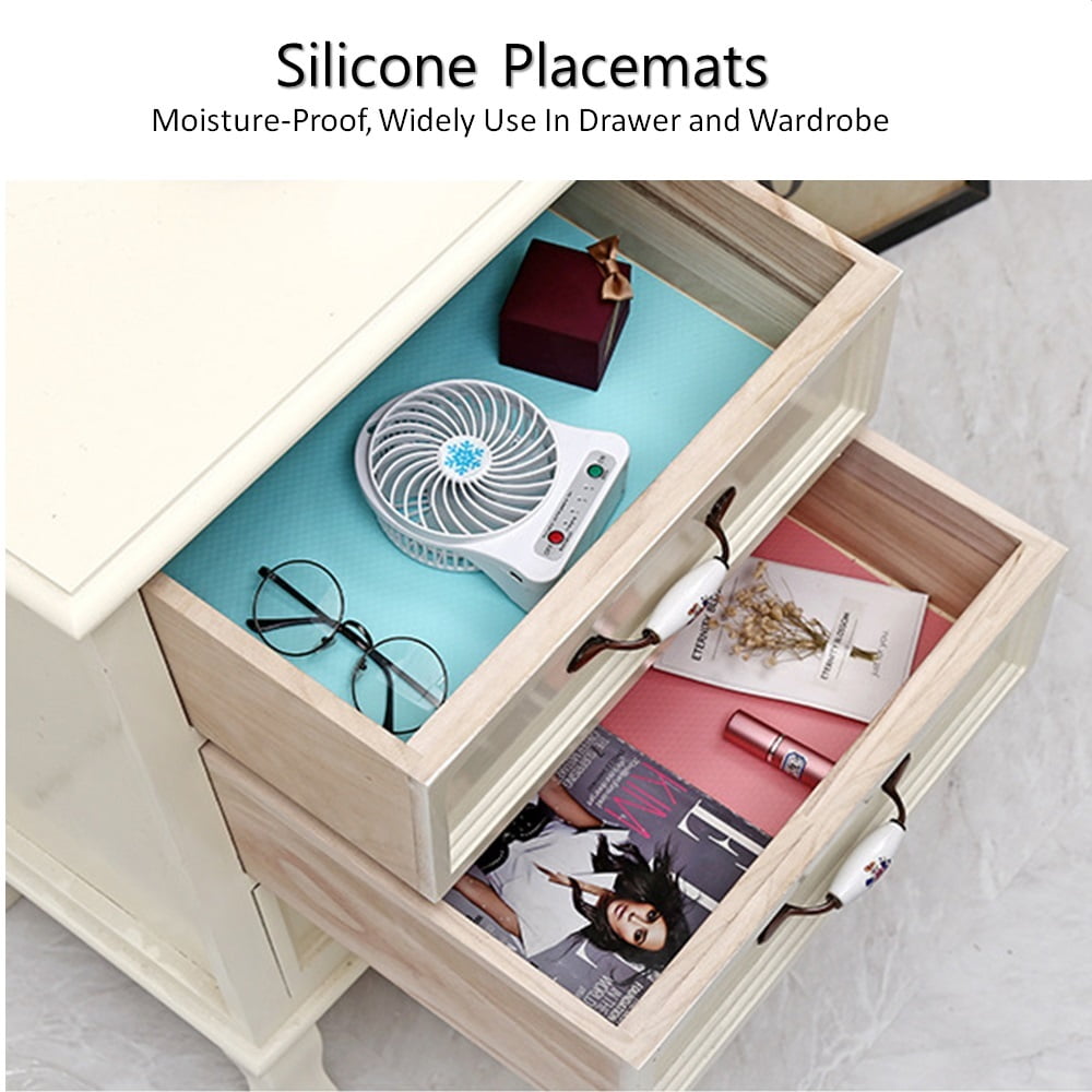 Aspire Extra-Large Thicken Non-slip Waterproof Silicone Placemats Flexible Table Mat 1 Piece-Red