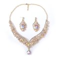 thumbnail image 3 of Crystal Jewelry Set Rhinestone Choker Necklace Teardrop Jewelry Suit for Women, 3 of 3