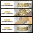 thumbnail image 4 of Glitter Wide Stretchy Waist Belts Sequins Decor Elastic Belts for Dresses, 4 of 8
