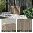 thumbnail image 3 of Decksplore 50 Gallon Lockable Resin Deck Box, Waterproof & UV-Resistant Outdoor Storage Box for Garden Tools and Pool Supplies Storage, Brown, 3 of 8