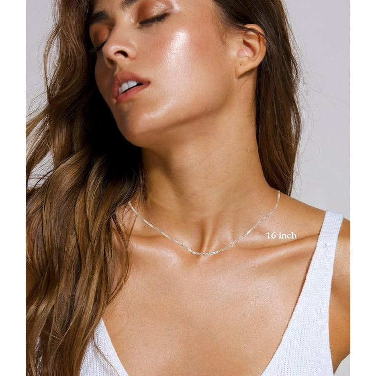 925 Sterling Silver Necklace for Women Trendy Dainty Real Silver