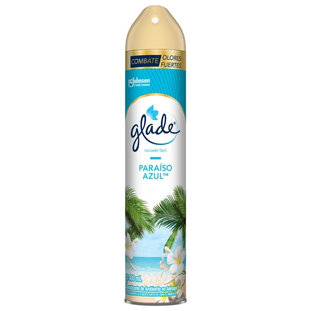 Aromatizante ambiental Glade paraíso azul en aerosol 400 ml