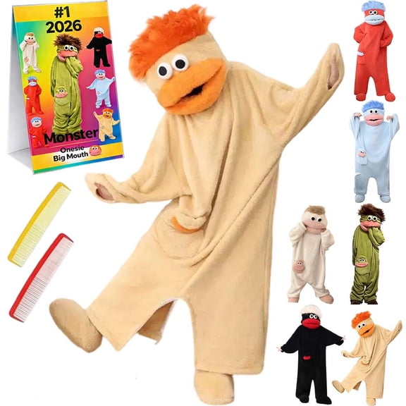 Big Mouth Cozy Soft Loungewear Monster Silly Onesie Plush Pajamas Warm Lounge Costume Funny Jumpsuit Oversized Sleepwear