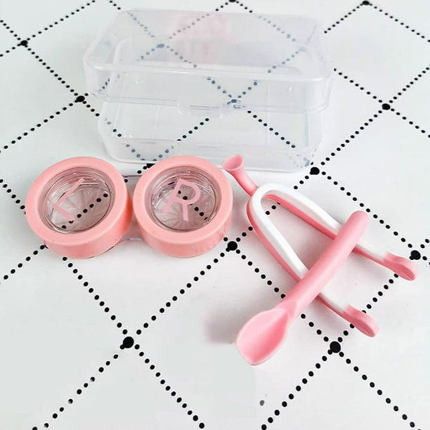 Soft Contact Lens Case Applicators, Portable Contact Lenses Remover and Insertion Tool, Eyes Lens Container with Tweezers for Girls with Long Nails to Travel Outdoor Kit (Cherry Pink) Soft Contact Lens Case Applicators, Portable Contact Lenses Remover and Insertion Tool, Eyes Lens Container with Tweezers for Girls with Long Nails to Travel Outdoor Kit (Cherry Pink)