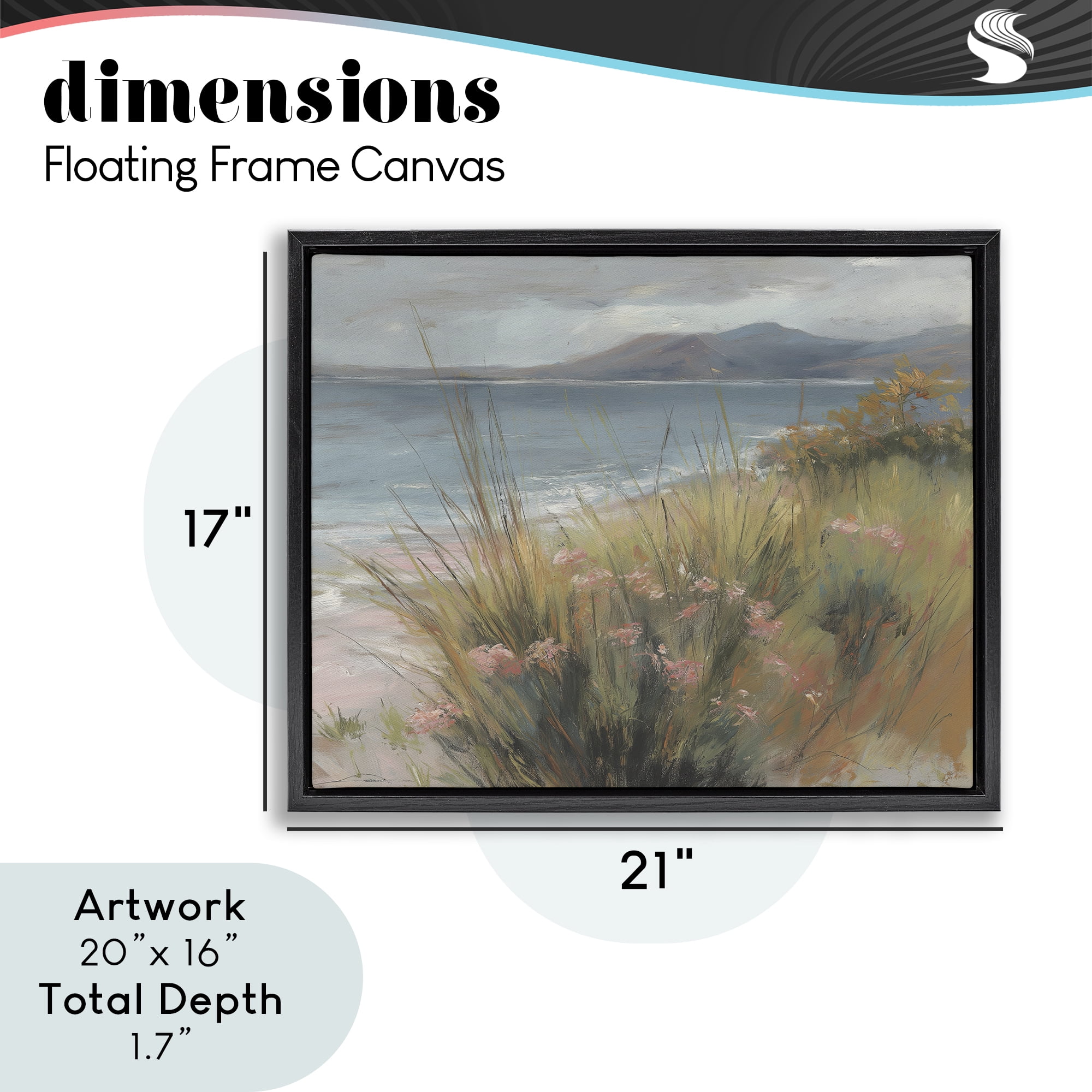 Stupell Industries The Green Valley Beach Black Framed Floater Canvas Wall Art, design by Svetlana Aleynikova