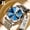 Gold Blue Steel, variant on Men's high-end waterproof dual-calendar watch, luminous quartz watch, men's wristwatch, fashionable business trendy watch