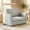 thumbnail image 3 of HOMCOM Fauteuil d'Appoint, Fauteuil Rembourré avec Grand Siège, Gris, 3 of 10