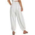 thumbnail image 4 of Homenesgenics Short Pant for Women Plus Size Womens Short Casual Elastic High Waist Solid Color A-Line Long Pants with Pocket/(White,XXL), 4 of 8