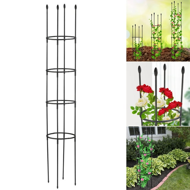 Plant Support Set Vine Cherry Tomatoes Flower Stand Climbing Frame DIY Black Attached Roses Outdoor Clematis Plants