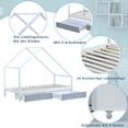 thumbnail image 3 of Cama infantil 90x200, cama casita infantil de madera de pino con 2 cajones extraíbles, cama plataforma estable para niñas y niños, cama juvenil, madera maciza, blanca esquí esquí Gafas de esquí, 3 of 5