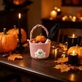 thumbnail image 6 of Halloween Boho Cotton Rope Basket with Handle,Woven Ghost Boo Candy Bucket for Trick-or-Treat Party Favor Gift Storage Display, 6 of 6