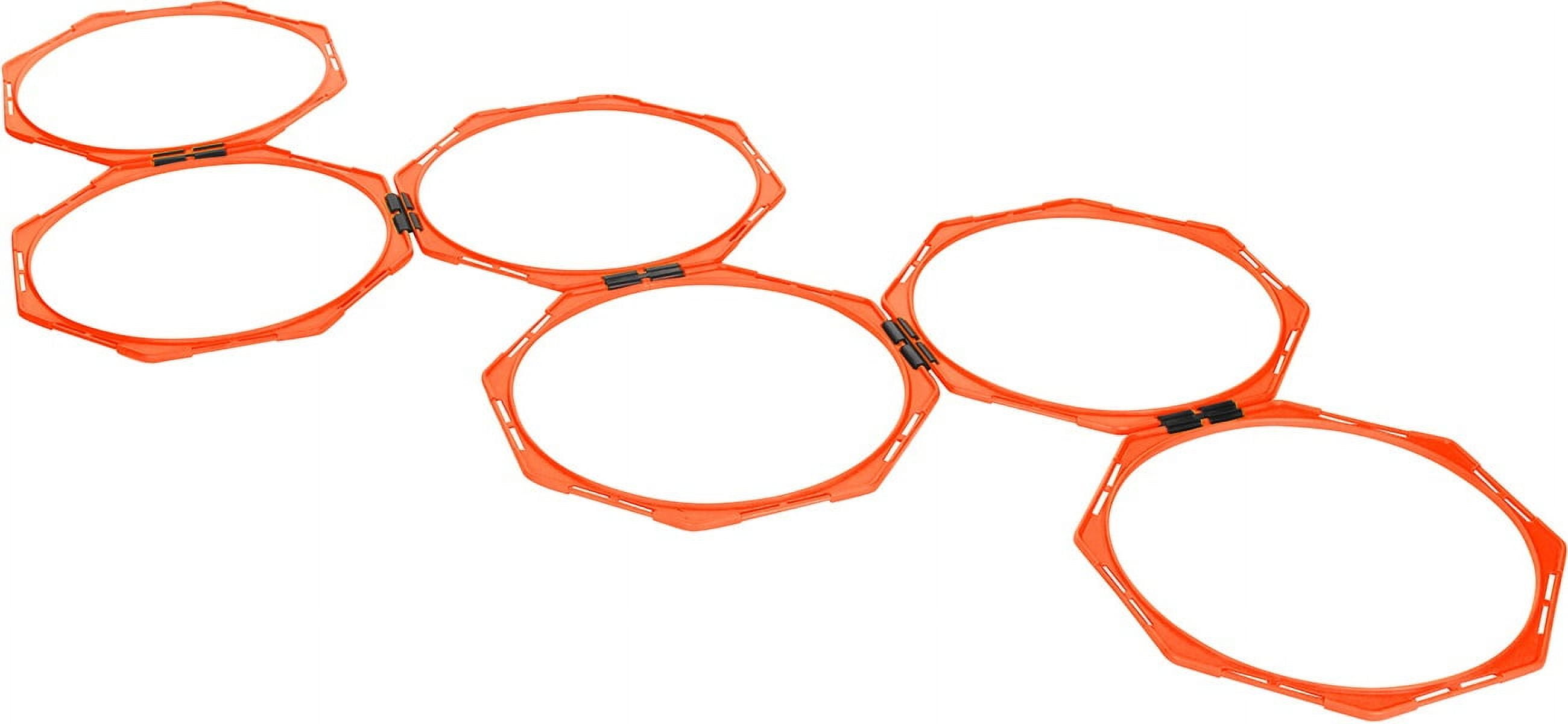 24 in Hexagonal Speed & Agility Training Rings with Carry Bag (Set of 6, Orange)