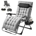 thumbnail image 2 of KFFKFF Gravity-Defying Chair, 33 inch Recliner for Both Indoor and Outdoor Use, Adjustable Lounge Chair with Cushion, Headrest, Footrest, and Drink Holder, Supports up to 500 lbs, in Gray, 2 of 9