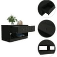 thumbnail image 3 of JERFIT Modern Storage Bench with Drawers & Shelves, Black Particle Board Console Table for Entryway, Living Room, Bedroom, 3 of 5