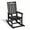 Black, variant on HDPE Outdoor Rocking Chairs , Patio Rocking Chairs with footrest design, Smooth Porch Rocker for Lawn,Porch,Backyard,Indoor and Garden,Navy