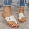 thumbnail image 1 of Commforr Sandales de Plage pour Femmes Sandales Plates pour Femmes Sandales Larges pour Femmes Sandales à Enfiler pour Femmes Mode Rétro Boucle Ajustable Confortables Plates Légères Semelle de Propreté Sandales de Plage pour Dames Beige 7, 1 of 8