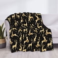 thumbnail image 3 of Yiaed Christmas Gold Deers Print Blanket Throw Blanket Soft Cozy Flannel Blanket for Home Bed Sofa Couch Chair-80"x60", 3 of 6
