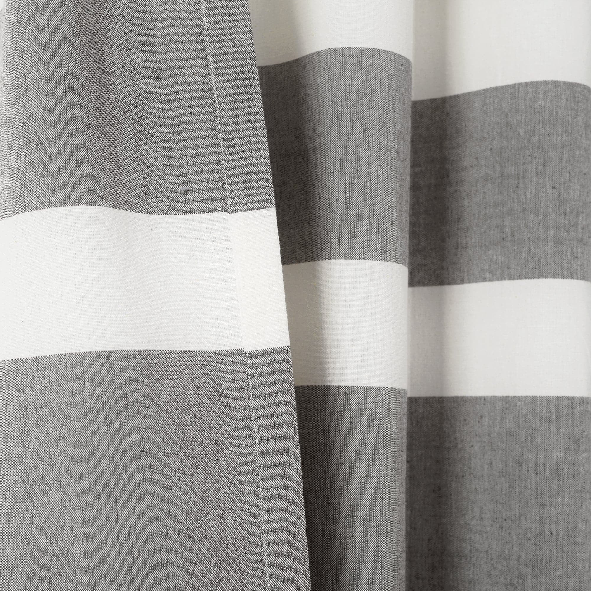 Lush Decor Cape Cod Stripe Window Curtain Panels - Gray - 40 X 84