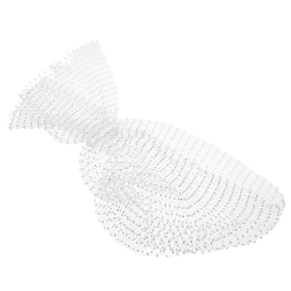 Homoyoyo Elastic Silver Rhinestone Mesh Hats with Tassel Charm for Party Hairstyles