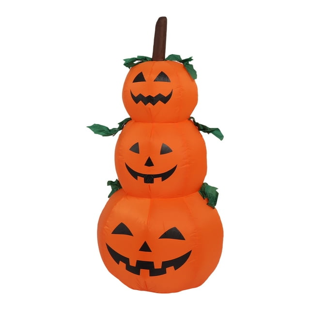 Calabaza Superpuesta Inflable De Halloween, Fácil Instalación, Decoración Apilada De Calabaza Explotada De 3,9 Pies Para Patio
