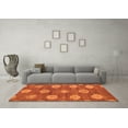 thumbnail image 3 of Ahgly Company Indoor Round Abstract Orange Modern Area Rugs, 4' Round, 3 of 4