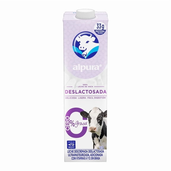 Leche Alpura Deslactosada 0% grasa 1 L
