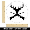 thumbnail image 2 of Crossed Hunting Rifles with Deer Head Antlers Self-Inking Rubber Stamp Ink Stamper - Sky Blue Ink - Medium 1 Inch, 2 of 7