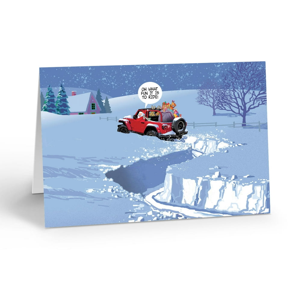 Jeep Fun! Christmas Card 5" x 7" Christmas Card 18 Cards & 19 White