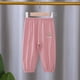 thumbnail image 2 of Odeerbi 6M-6Y Niñas Algodón Lino Pantalones Recortados Verano Casual Linterna Pantalones Color Sólido Pantalones Transpirable, 2 of 5