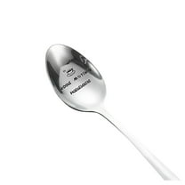 Engraved Stainless-Steel Coffee Spoon 7.7-Inch, Gift-Ready “Love You More” Tableware for Husband Wife Friends, Dishwasher-Safe Daily Use, 1Pc Soup Spoon