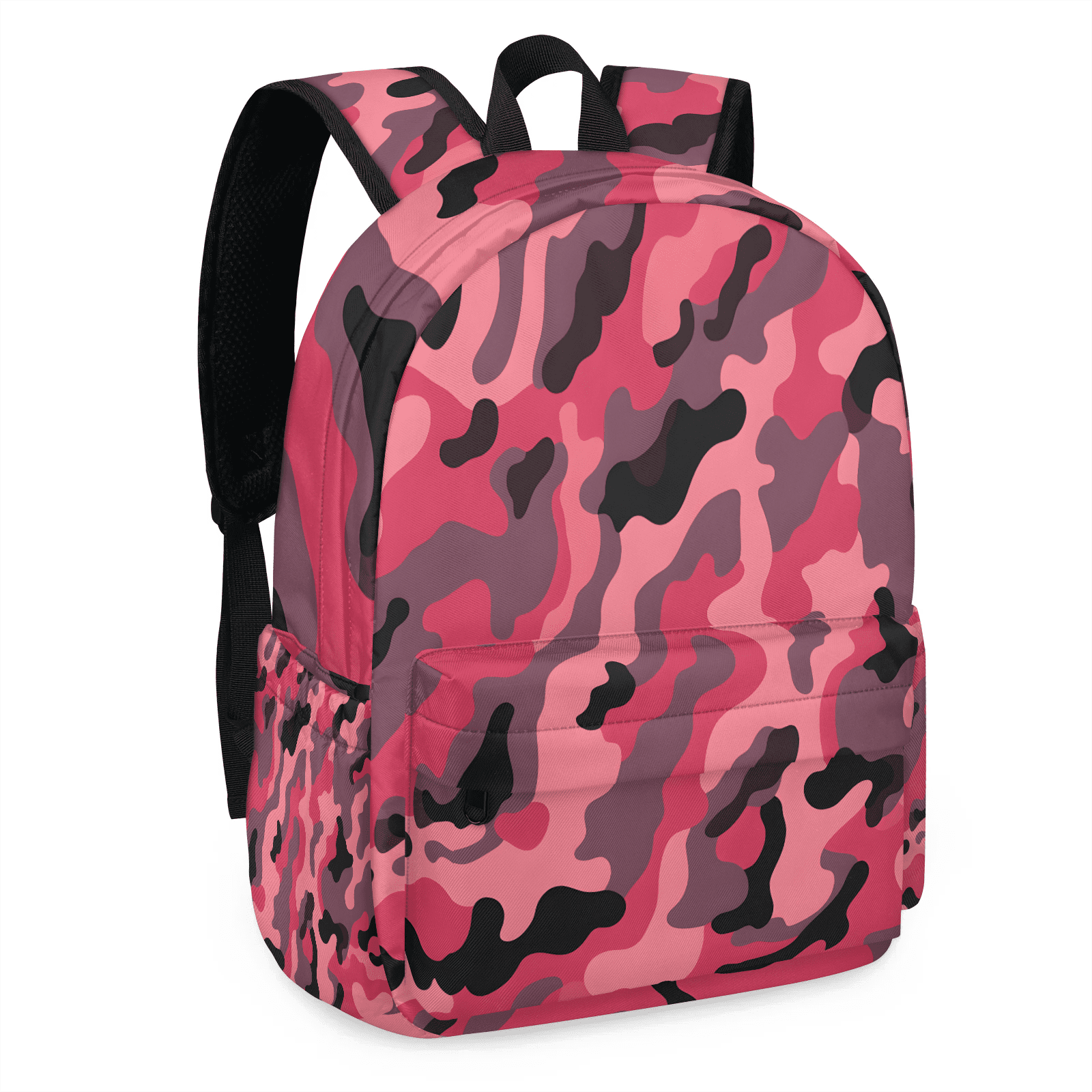 Herdesigns Pink Backpack for Men Women, Lightweight Laptop Backpack 16.3 Inch Camo Casual Daypack for Travel Work Commuter