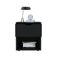thumbnail image 5 of Sleek Black Bedside Table with Open Shelf and Drawer for Bedroom Storage, 5 of 7