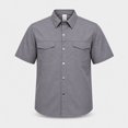 thumbnail image 6 of Men's 2 Piece Cargo Set Short Sleeve Button Down Shirt with Pockets and Casual Trousers Workwear Outfit, 6 of 7