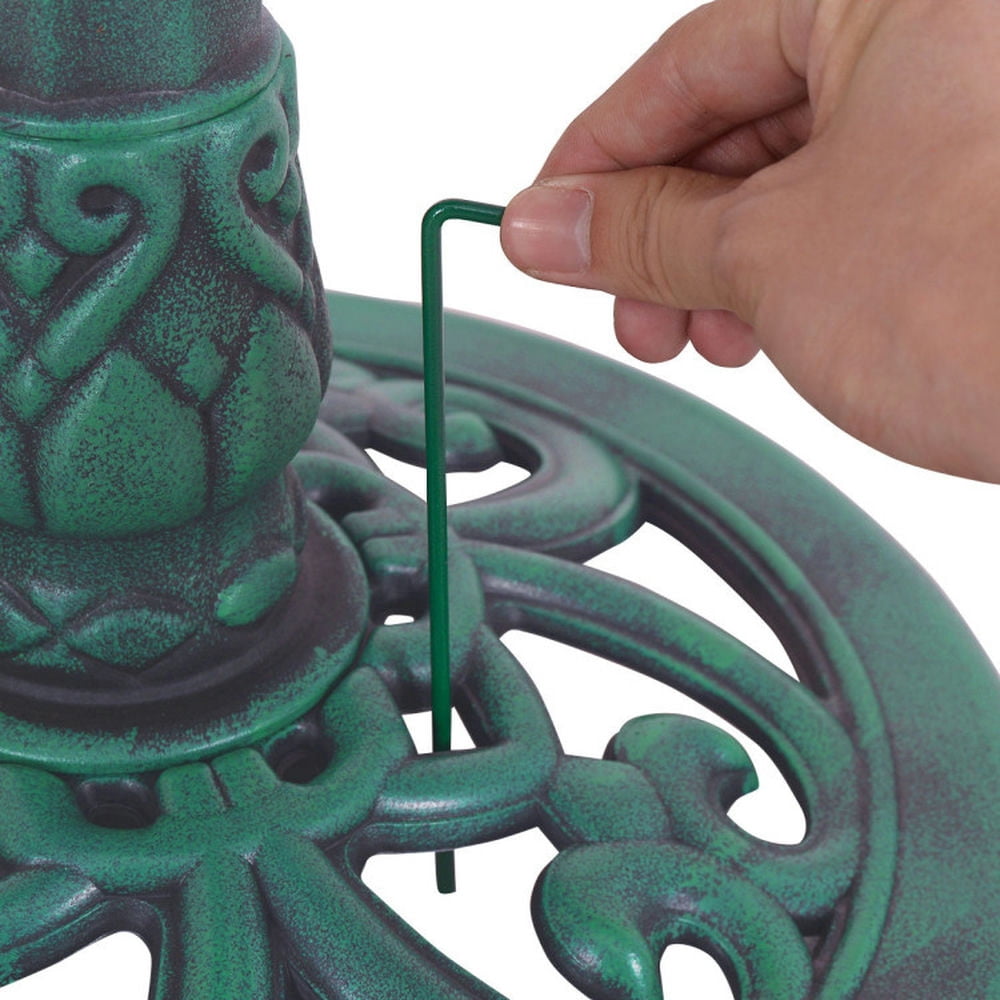 Spaco Outdoor Garden Green Pedestal Bird Bath Feeder, Pedestal-styled Bird Bath with Stability Function, Bird Bath for Outdoor as Garden, Green