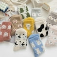 thumbnail image 2 of Women Winter Fuzzy Plush Slipper Socks Cute Cartoon Cow for Cat Animal Pattern Cozy Warm Fluffy Sleep Stockings Foot War, 2 of 21