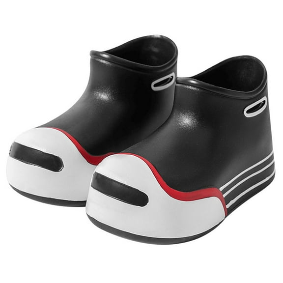 Generic Clearance Shoe Big Kids Children Boys Girls Autumn Winter Cute Colorful Rain Boots Portable Comfortable Anti Slip Rainy Day Wear for Classic Fashion Breathable(9-9.5 Years,Black)