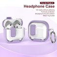 thumbnail image 2 of Durable Case for AirPods 4, HD Clear & Contrast Color Design Shockproof Cover for AirPods 4th Generation 2024 with Switch and Carabiner, 2 of 5